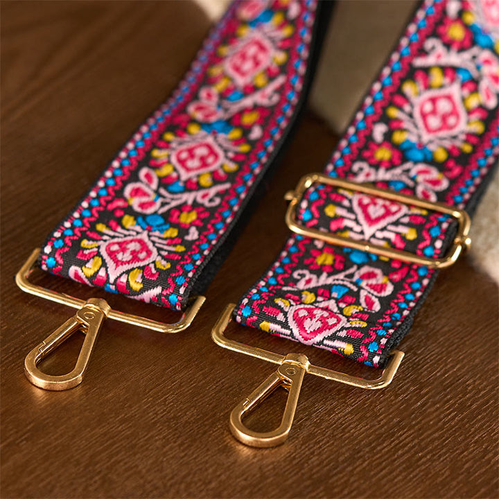 Buddha Stonesボヘミアンフラワー幾何学模様ストライプ刺繍調節可能ハンドバッグクロスボディショルダーバッグ財布ストラップ交換用 - image 17