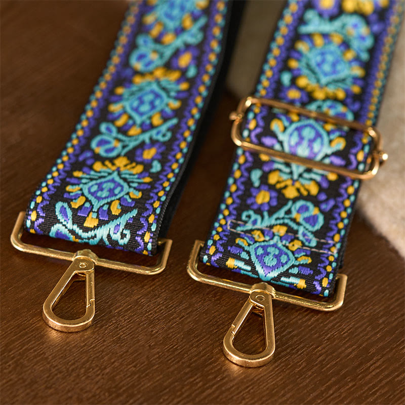 Buddha Stonesボヘミアンフラワー幾何学模様ストライプ刺繍調節可能ハンドバッグクロスボディショルダーバッグ財布ストラップ交換用 - image 7