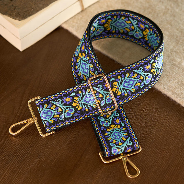 Buddha Stonesボヘミアンフラワー幾何学模様ストライプ刺繍調節可能ハンドバッグクロスボディショルダーバッグ財布ストラップ交換用 - image 3