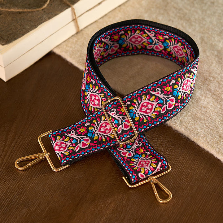 Buddha Stonesボヘミアンフラワー幾何学模様ストライプ刺繍調節可能ハンドバッグクロスボディショルダーバッグ財布ストラップ交換用 - image 10