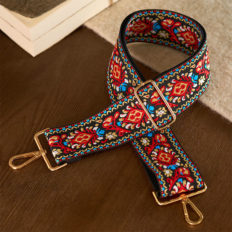 Buddha Stonesボヘミアンフラワー幾何学模様ストライプ刺繍調節可能ハンドバッグクロスボディショルダーバッグ財布ストラップ交換用 - image 20