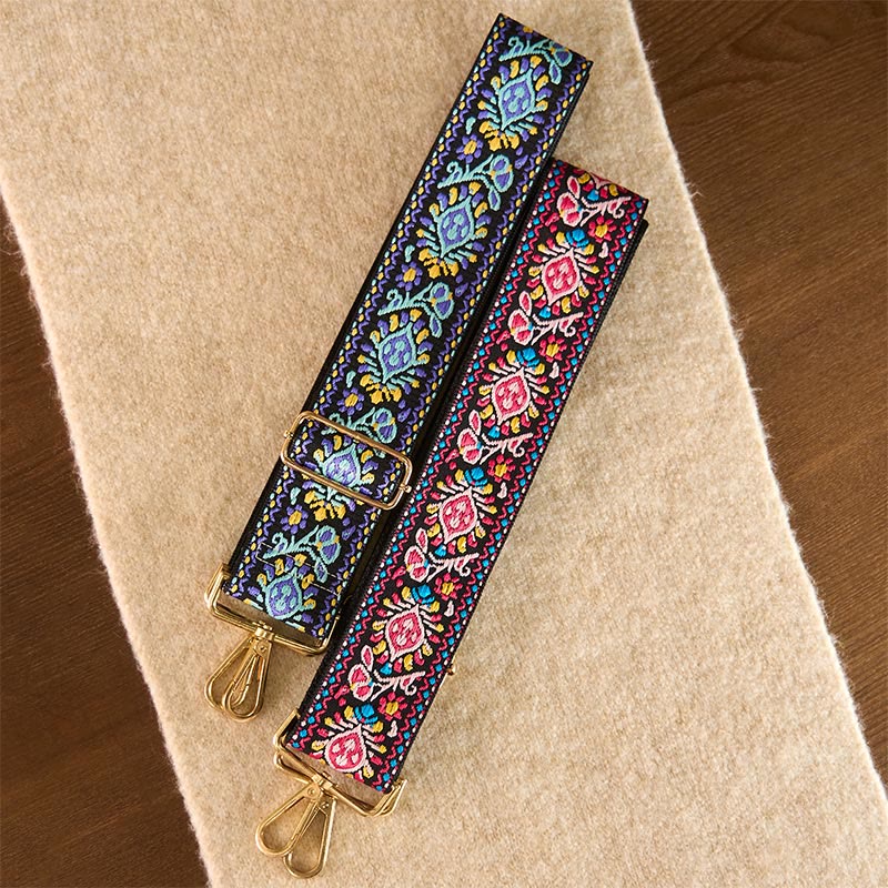 Buddha Stonesボヘミアンフラワー幾何学模様ストライプ刺繍調節可能ハンドバッグクロスボディショルダーバッグ財布ストラップ交換用 - image 27