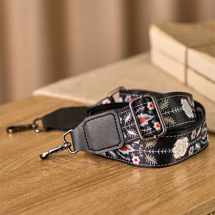 Buddha Stonesボヘミアン ブラックフラワー 幾何学模様 調節可能 ハンドバッグ クロスボディ ショルダーバッグ ストラップ 交換用 - image 2