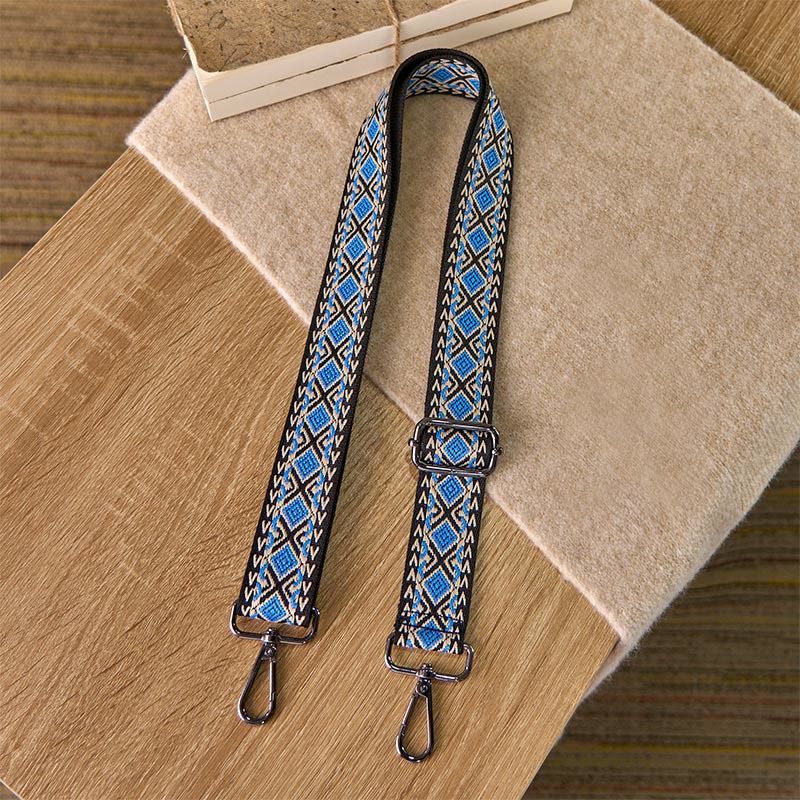 Buddha Stonesボヘミアン ダイヤモンド ロンバス ストライプ 幾何学模様 調節可能 ハンドバッグ クロスボディ ショルダーバッグ ストラップ 交換用 - image 1