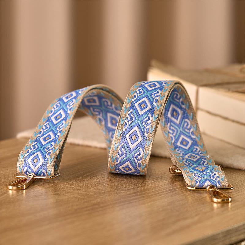 Buddha Stonesボヘミアン 菱形 四辺形 ストライプ 幾何学模様 ジャカード 調節可能 ハンドバッグ クロスボディ ショルダーバッグ ストラップ 交換用 - image 2