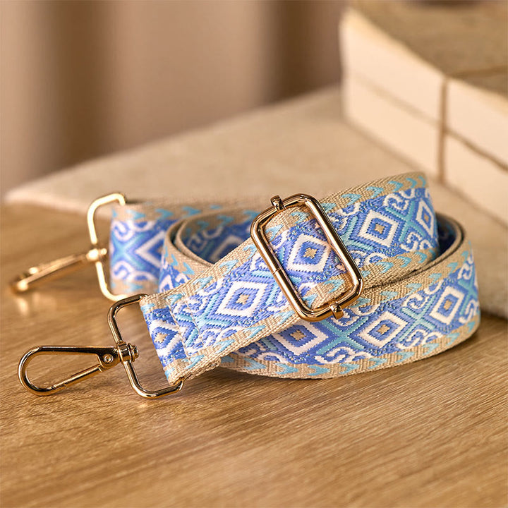 Buddha Stonesボヘミアン 菱形 四辺形 ストライプ 幾何学模様 ジャカード 調節可能 ハンドバッグ クロスボディ ショルダーバッグ ストラップ 交換用 - image 3