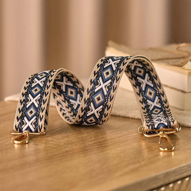 Buddha Stonesボヘミアン ロンバス ストライプ 幾何学模様 ジャカード 調節可能 ハンドバッグ クロスボディ ショルダーバッグ ストラップ 交換用 - image 2