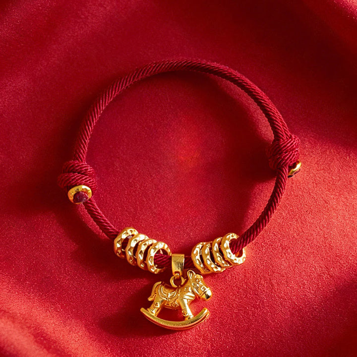 Buddha Stones午年 シンプル 馬 サークル チャーム ロープ 信仰 ブレスレット - image 10