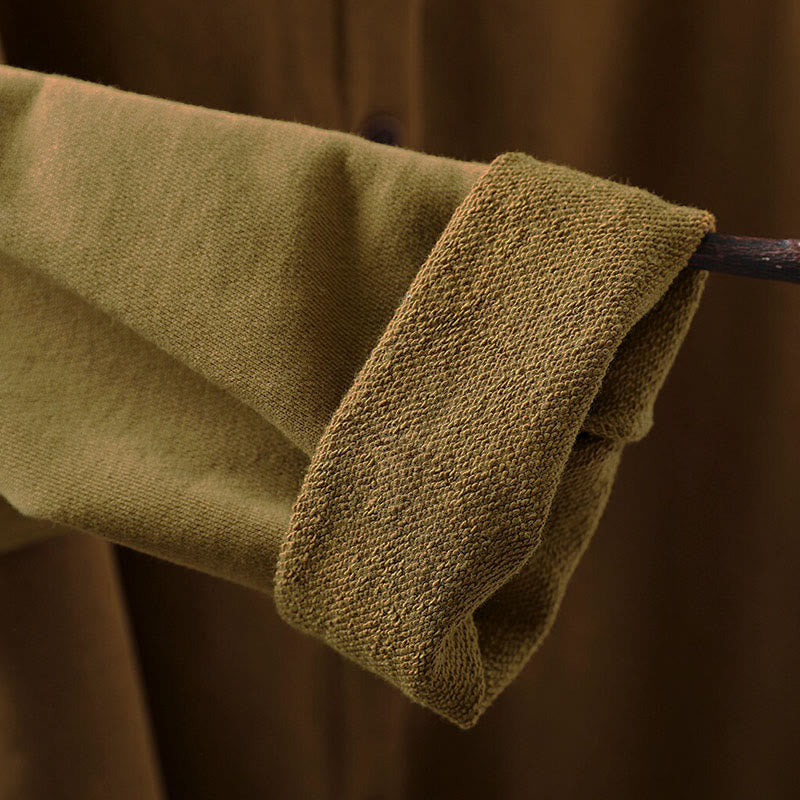 Buddha Stones秋冬 無地 ボタンダウン クルーネック 長袖 レディース コットンシャツ - image 9