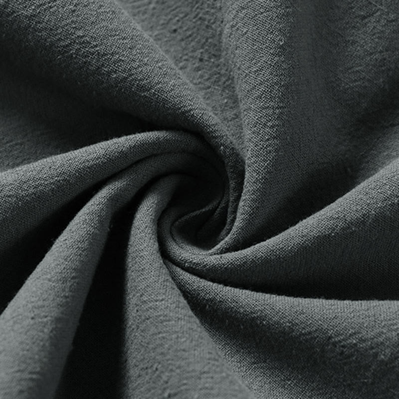 Buddha Stones無地 レースアップ コットンリネン メンズ 七分袖 着物 - image 8