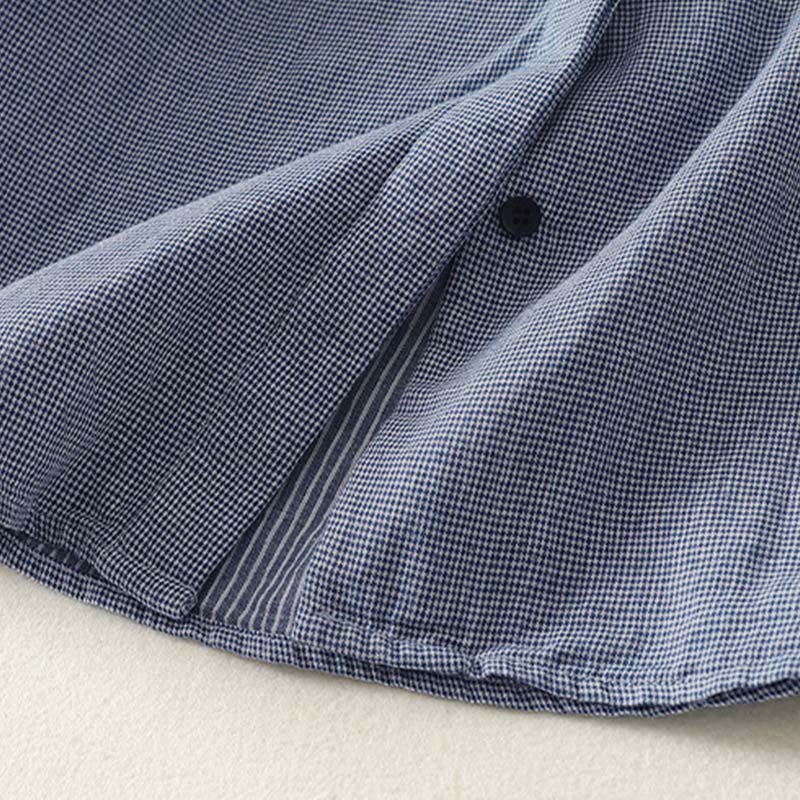 Buddha Stones秋冬 ブルーストライプ カラーブロッキング スタンドカラー ボタンダウンデザイン レディース 長袖シャツ - image 6