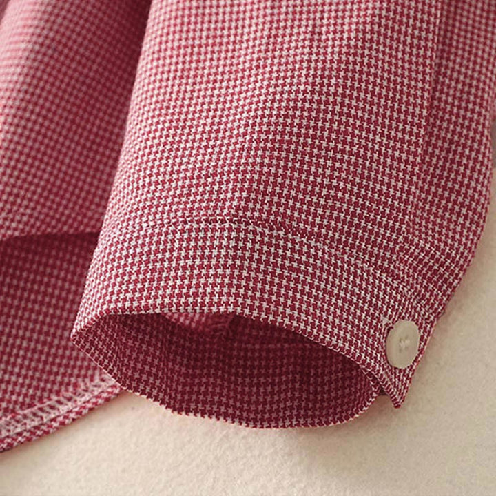 Buddha Stones秋 猫 子猫 刺繍 チェック柄 スタンドカラー ボタンダウンデザイン レディース 長袖シャツ - image 12