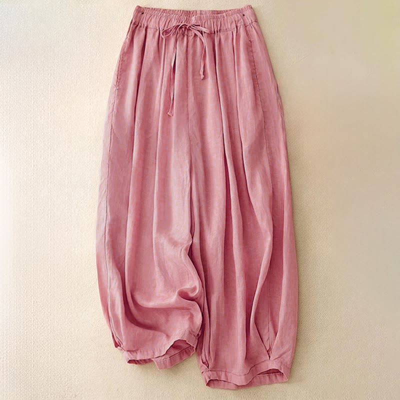 Buddha Stonesサマー エラスティックウエスト レディース カプリ丈 クロップド ハーレムパンツ ポケット付き - ピンク - US8-10，UK/AU12-14，EU40-42 (2XL) - image 18