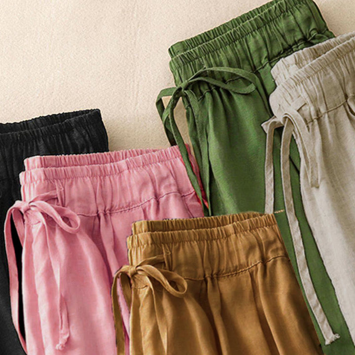 Buddha Stonesサマー エラスティックウエスト レディース カプリ丈 クロップド ハーレムパンツ ポケット付き - image 33