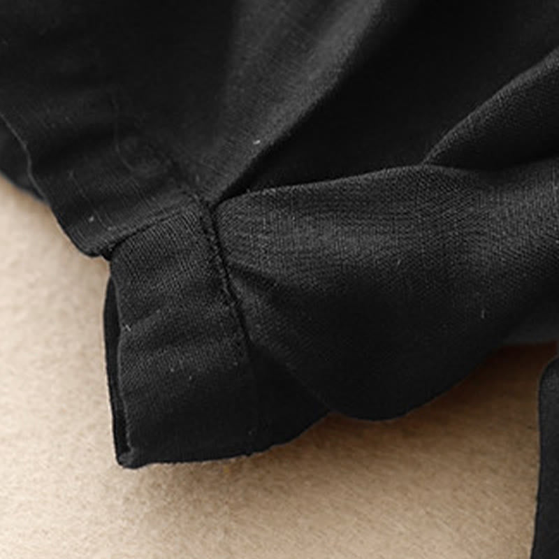 Buddha Stones夏用 伸縮性ウエスト コットン レディース カプリ クロップド丈 ハーレムパンツ ポケット付き - image 16