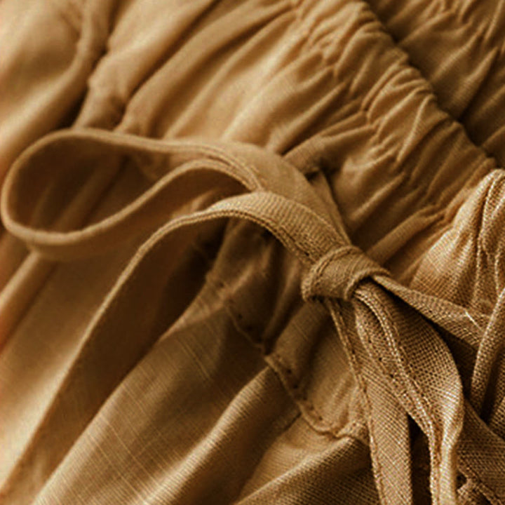 Buddha Stones夏用 伸縮性ウエスト コットン レディース カプリ クロップド丈 ハーレムパンツ ポケット付き - image 24