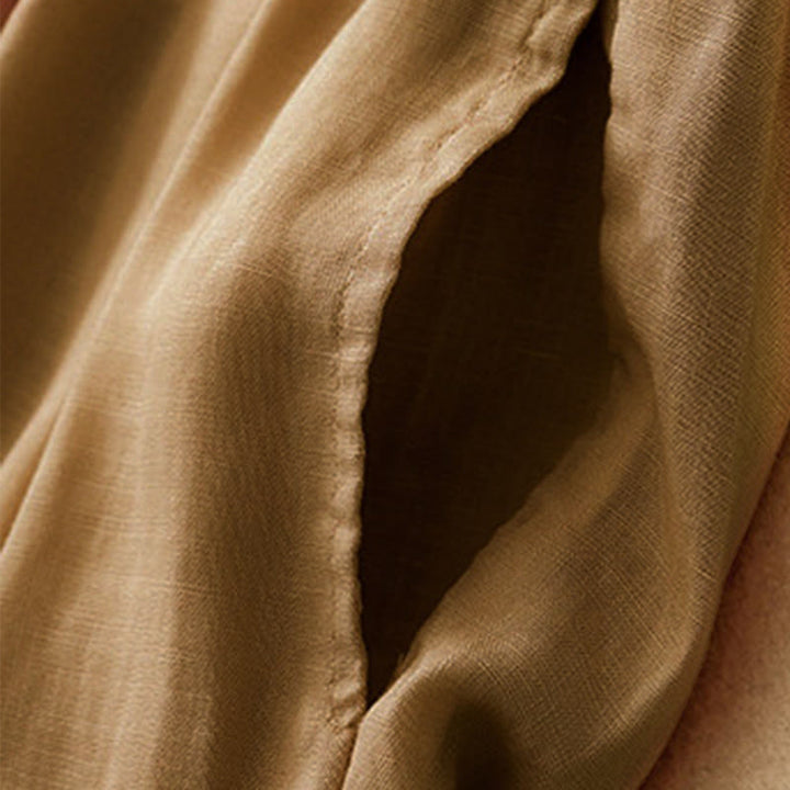 Buddha Stones夏用 伸縮性ウエスト コットン レディース カプリ クロップド丈 ハーレムパンツ ポケット付き - image 26