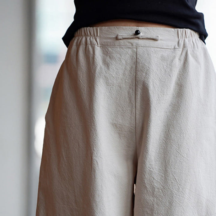 Buddha Stones夏 無地 中国風 カエルボタン ストレートレッグデザイン メンズ コットンリネン パンツ ポケット付き - image 12