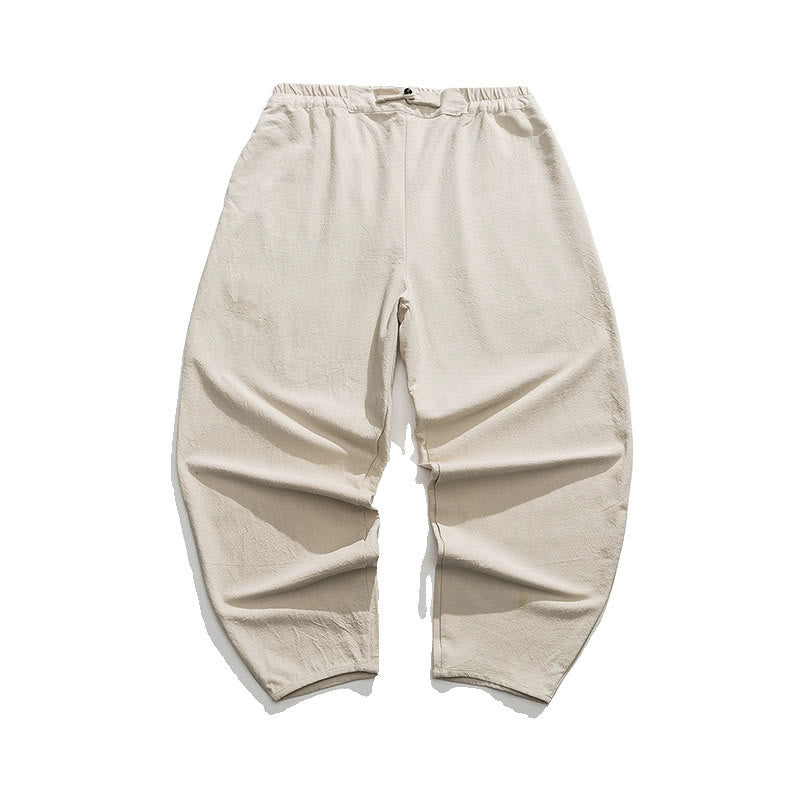 Buddha Stones夏 無地 中国風 カエルボタン ストレートレッグデザイン メンズ コットンリネン パンツ ポケット付き - image 16