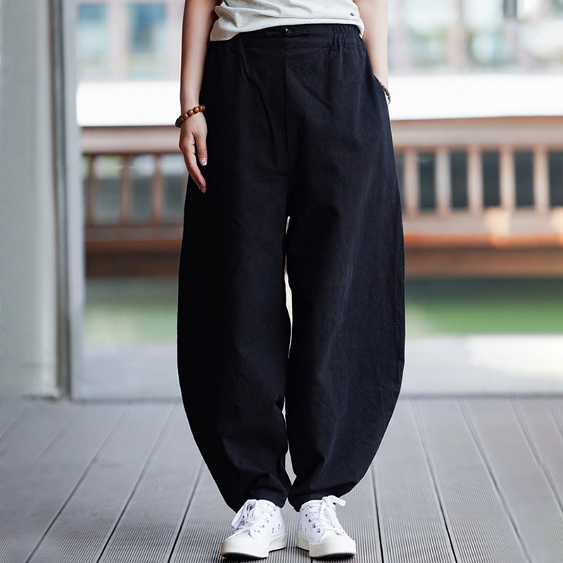 Buddha Stones夏 無地 中国風 カエルボタン ストレートレッグデザイン メンズ コットンリネン パンツ ポケット付き - image 24