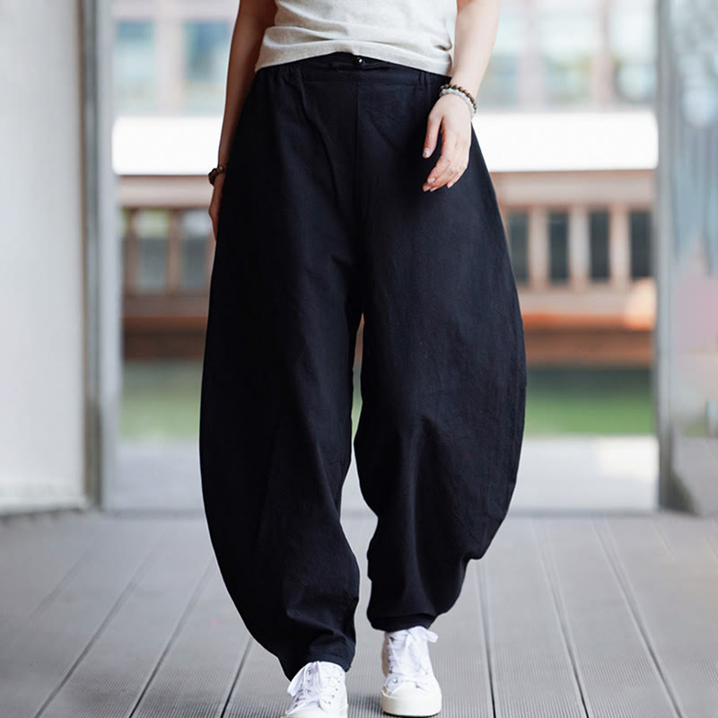 Buddha Stones夏 無地 中国風 カエルボタン ストレートレッグデザイン メンズ コットンリネン パンツ ポケット付き - image 26