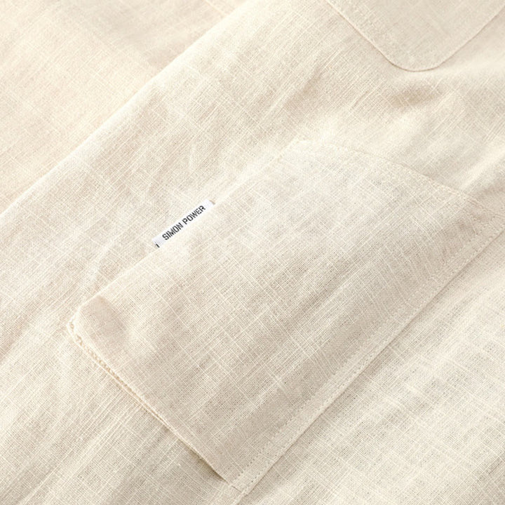 Buddha Stones夏用 ラミー リネン コットン アンクル丈 伸縮性カフス テーパード メンズ パンツ ポケット付き - image 6