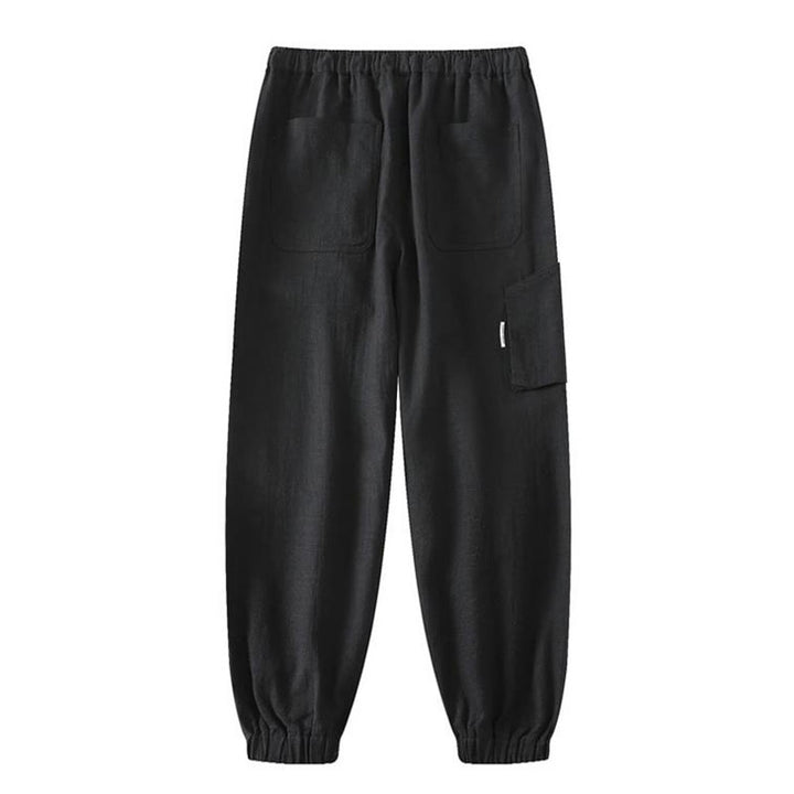 Buddha Stones夏用 ラミー リネン コットン アンクル丈 伸縮性カフス テーパード メンズ パンツ ポケット付き - image 14