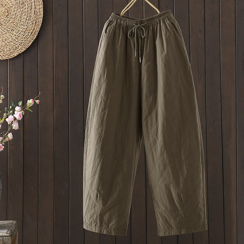 Buddha Stones菱形柄コットンポリエステル厚手レディースパンツ（ポケット付き） - ペルー - US8-10，UK/AU12-14，EU40-42 (2XL) - image 17