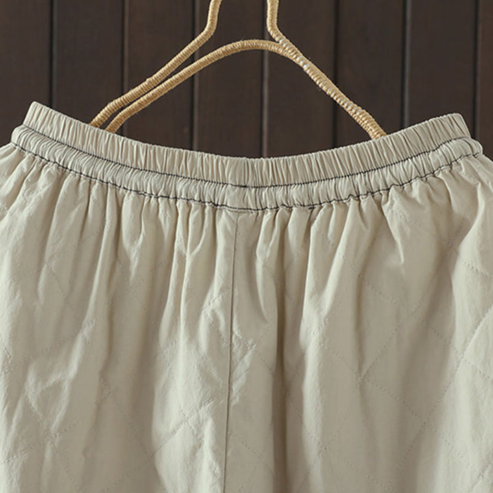 Buddha Stones菱形柄コットンポリエステル厚手レディースパンツ（ポケット付き） - image 8