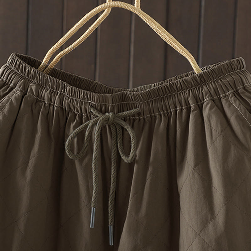 Buddha Stones菱形柄コットンポリエステル厚手レディースパンツ（ポケット付き） - image 18