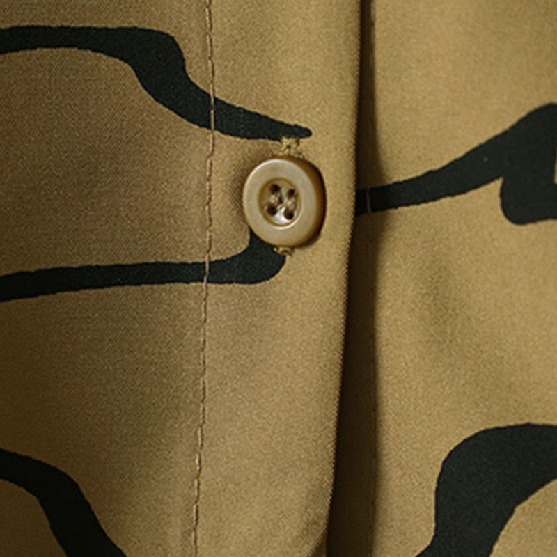 Buddha Stones春秋 スタンドカラー ライン柄 長袖 レディース コットン ポリエステル シャツ  - image 14