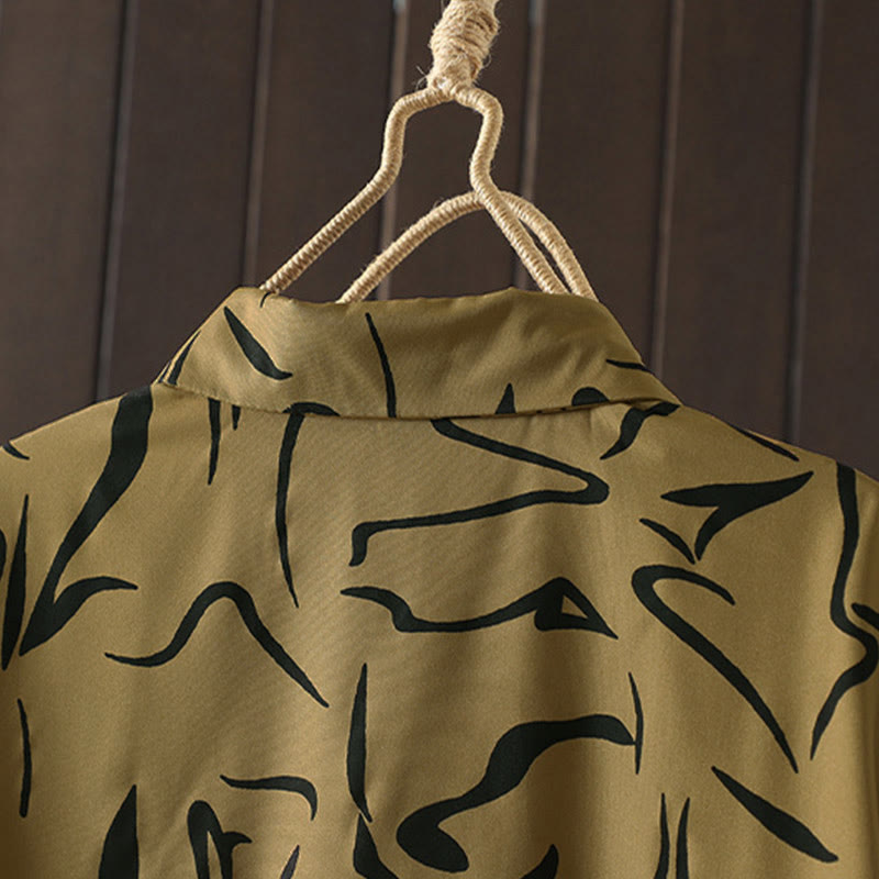 Buddha Stones春秋 スタンドカラー ライン柄 長袖 レディース コットン ポリエステル シャツ  - image 6