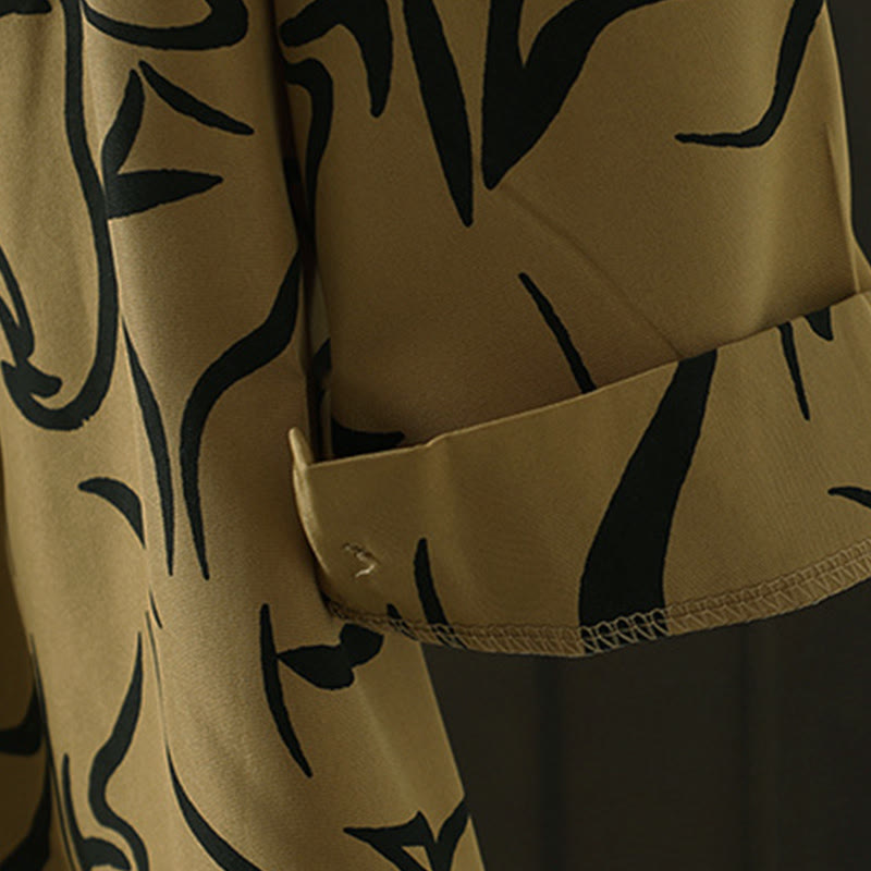 Buddha Stones春秋 スタンドカラー ライン柄 長袖 レディース コットン ポリエステル シャツ  - image 11