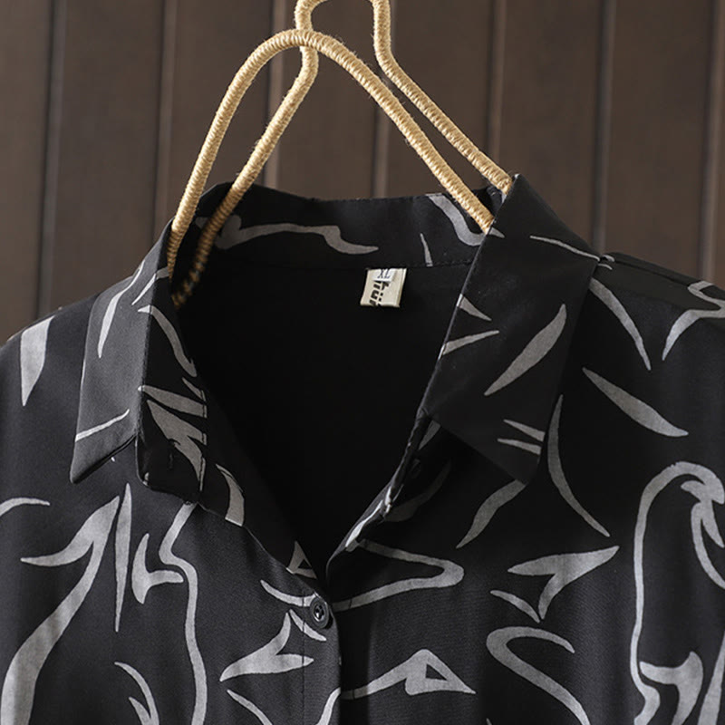 Buddha Stones春秋 スタンドカラー ラインパターン 長袖 レディースシャツ  - image 17
