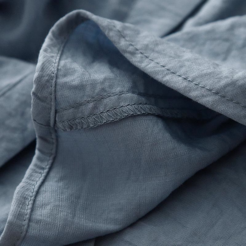 Buddha Stones春秋 スタンドカラー 無地 長袖 レディース コットン ポリエステル シャツ  - image 4