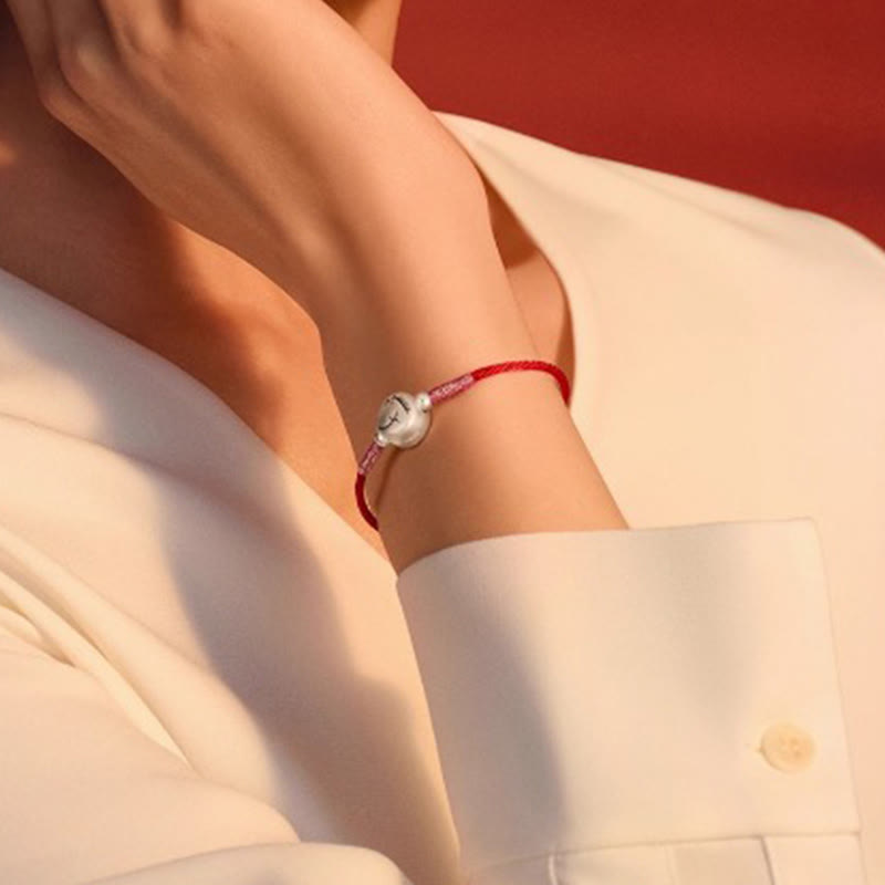 Buddha Stones馬年 999 スターリングシルバー赤紐幸運ブレスレット - image 4