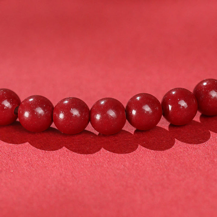 Buddha Stones午年 辰砂 翡翠赤紐良縁祈願ブレスレット - image 3