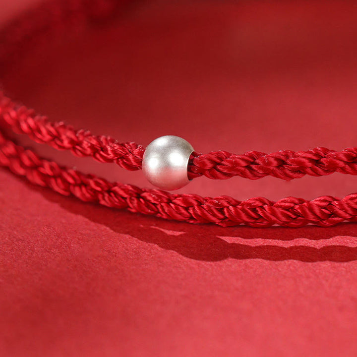 Buddha Stones午年 辰砂 和田翡翠 999スターリングシルバー赤紐コンセントレーションブレスレット - image 15