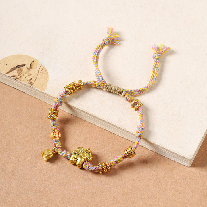 Buddha Stones午年 銅製 富 チベット 編み込み ロープ ブレスレット - image 9