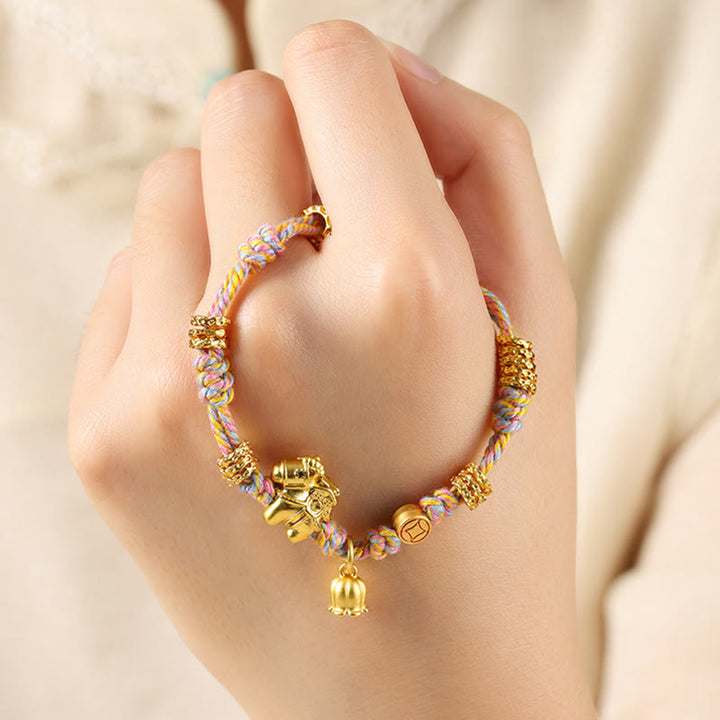 Buddha Stones午年 銅製 富 チベット 編み込み ロープ ブレスレット - image 11