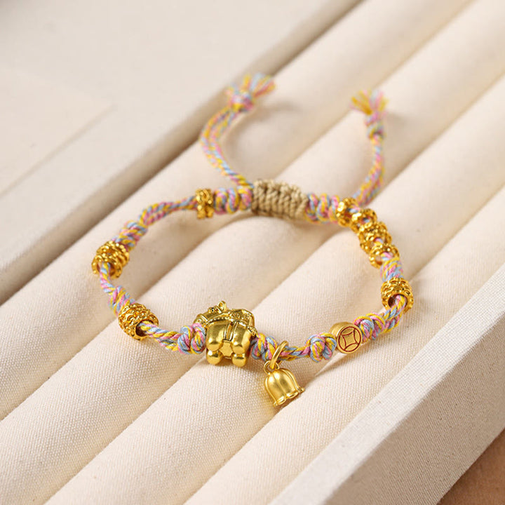 Buddha Stones午年 銅製 富 チベット 編み込み ロープ ブレスレット - image 10