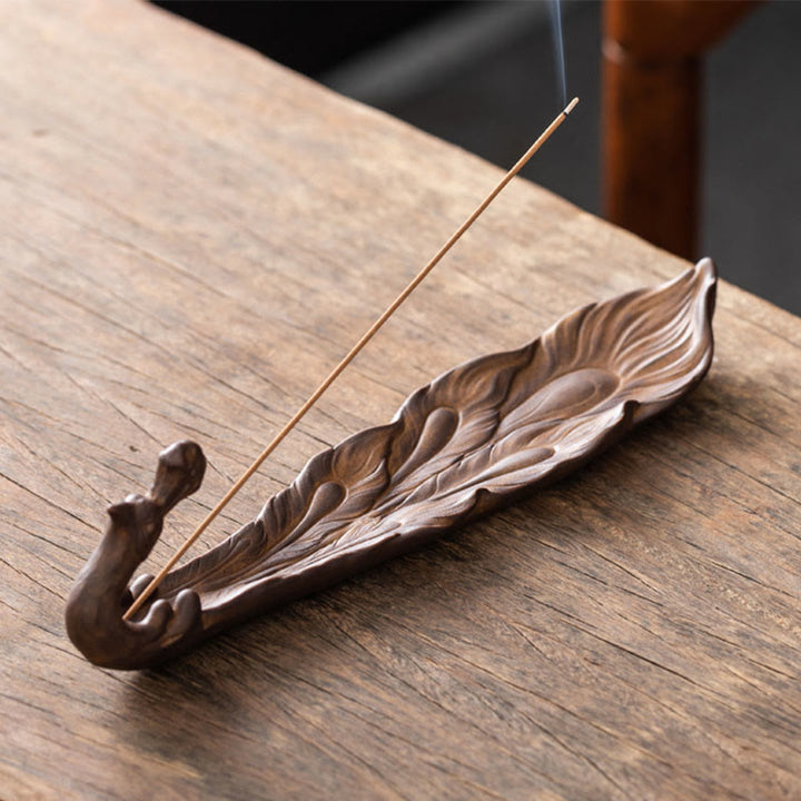 Buddha Stones孔雀型幸運繁栄家の装飾 香炉 - サドルブラウンピーコック（24.7×6.5×5.5 cm） - image 7