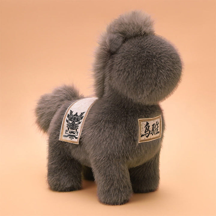 馬年刺繍入りBuddha Stones入り鞍パッドぬいぐるみホームデコレーション - グレー - 55×52×55cm - image 8