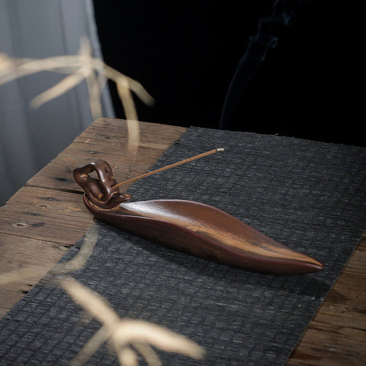 Buddha Stones小型ボート 蝉 家の装飾 香炉 - image 6