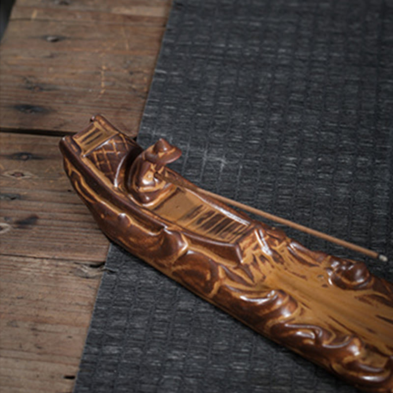 Buddha Stones小型ボート 蝉 家の装飾 香炉 - image 3