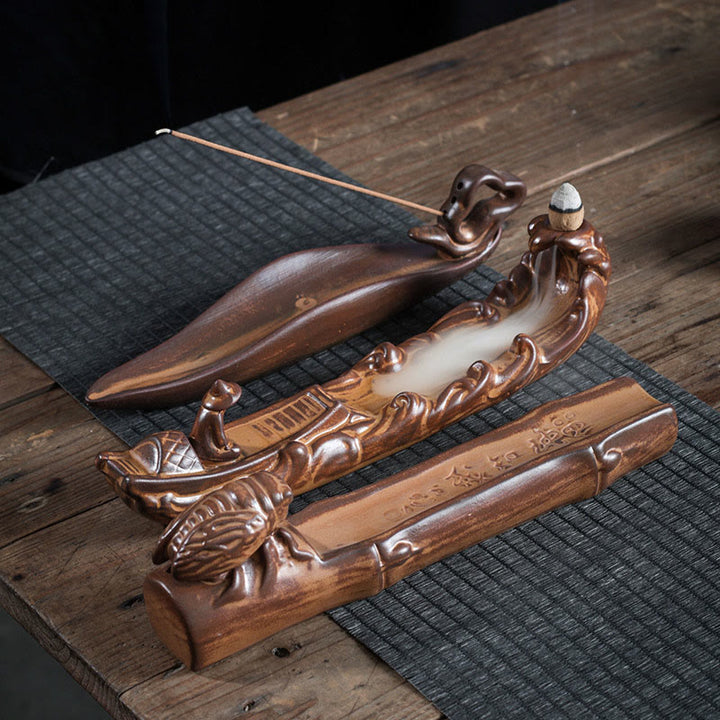 Buddha Stones小型ボート 蝉 家の装飾 香炉 - image 9