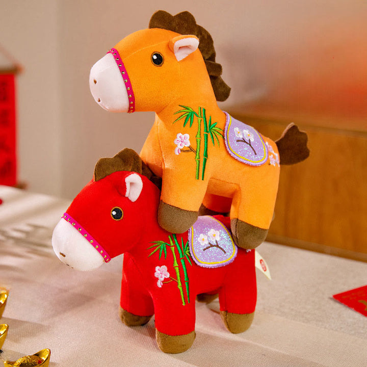 Buddha Stones午年 梅 竹模様 ぬいぐるみ 富と豊かさ装飾 - image 12