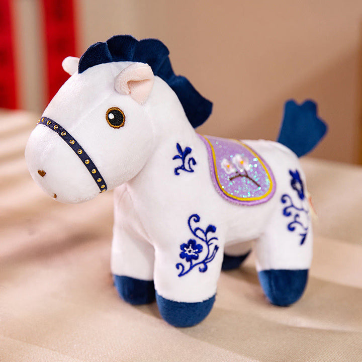 Buddha Stones午年 梅 竹模様 ぬいぐるみ 富と豊かさ装飾 - 白 - 10×8×20cm - image 10