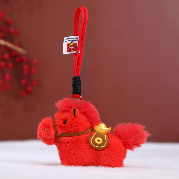 Buddha Stones午年 金塊 単色 ぬいぐるみ ポニー 吊り下げ装飾 - 赤い馬のロープ - image 25