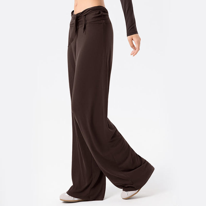 Buddha Stonesカジュアル レースアップ 通気性 スポーツ レディース ワイドレッグパンツ - image 11